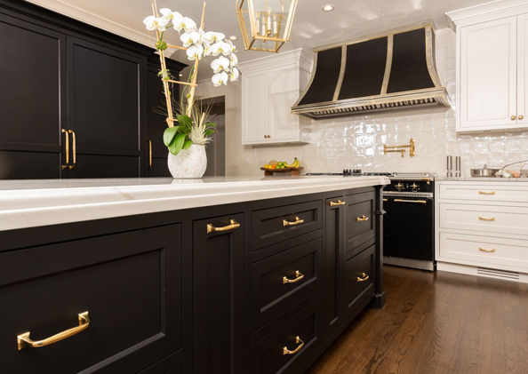 kitchen design with gold accents